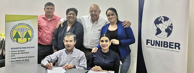FUNIBER y la Cooperativa Mixta Médica Hondureña (COMMEH) firman convenio de colaboración