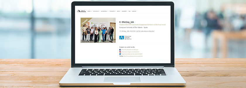 El proyecto E+DIETing_LAB liderado por UNEATLANTICO, finalista de los premios ACEEU The Triple E
