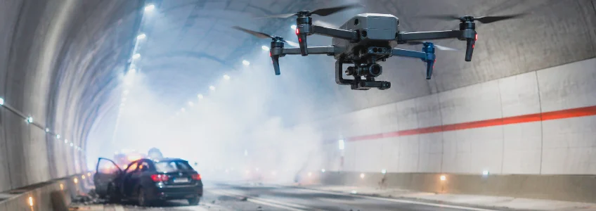 Investigadores de FUNIBER y UNEATLANTICO participan en un estudio sobre drones autónomos para mejorar las operaciones de rescate en accidentes en túneles